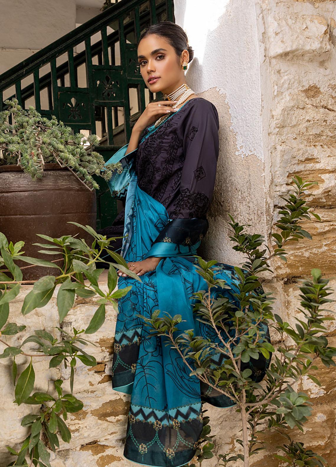 Kalyan By ZS Textiles Unstitched 3 Piece Embroidered Lawn Suit ZS23K D6 - Summer Collection Brand Mafia by Zonash