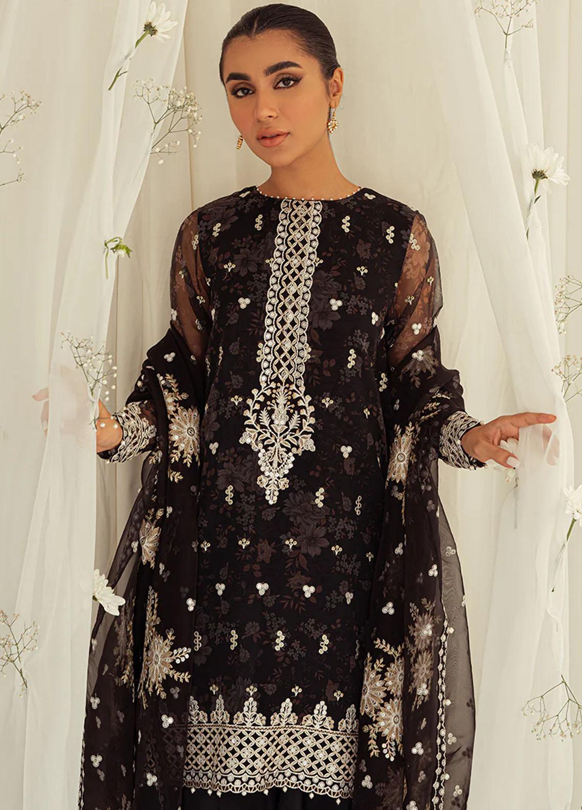 Luxe Atelier By Cross Stitch Unstitched 4 Piece Embroidered Organza Suit CS23 D-02 Wisteria Bella - Luxury Collection Brand Mafia by Zonash