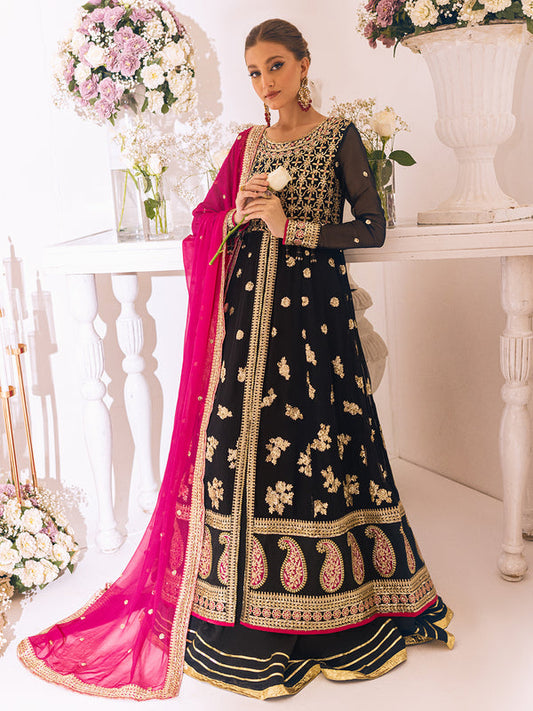 ROHEENAZ Luxury Kalidaar Unstitched 4Pc Chiffon Suit - RUNCH230102- Luxury Chiffon Collection 2023 Brand Mafia by Zonash