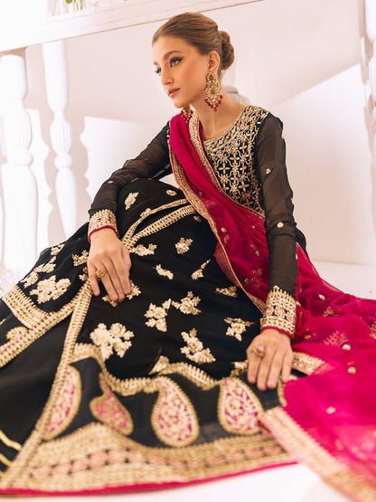ROHEENAZ Luxury Kalidaar Unstitched 4Pc Chiffon Suit - RUNCH230102- Luxury Chiffon Collection 2023 Brand Mafia by Zonash