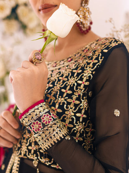 ROHEENAZ Luxury Kalidaar Unstitched 4Pc Chiffon Suit - RUNCH230102- Luxury Chiffon Collection 2023 Brand Mafia by Zonash