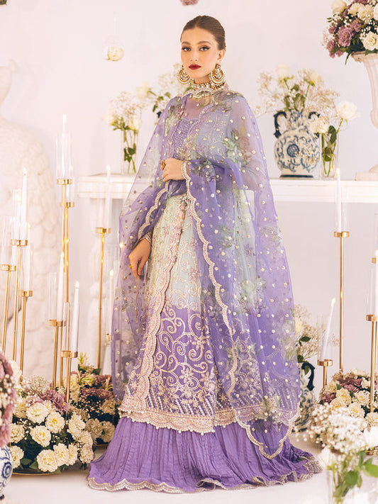 ROHEENAZ Luxury Kalidaar Unstitched 4Pc Chiffon Suit - RUNCH230104- Luxury Chiffon Collection 2023 Brand Mafia by Zonash