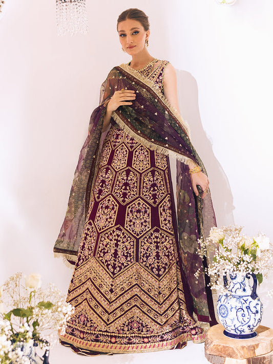 ROHEENAZ Luxury Kalidaar Unstitched 4Pc Chiffon Suit - RUNCH230107 - Luxury Chiffon Collection 2023 Brand Mafia by Zonash