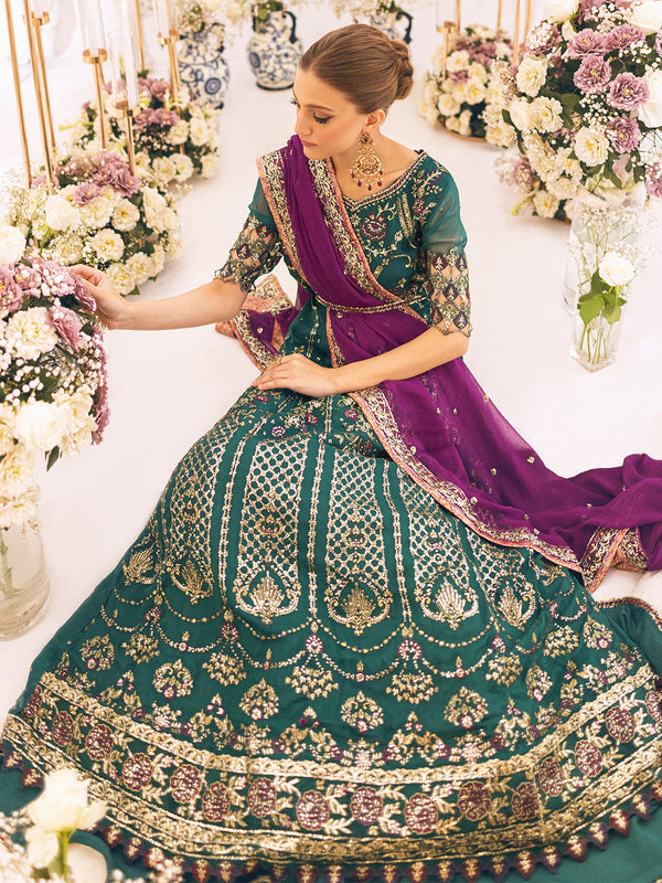 ROHEENAZ Luxury Kalidaar Unstitched 4Pc Chiffon Suit - RUNCH230108 - Luxury Chiffon Collection 2023 Brand Mafia by Zonash