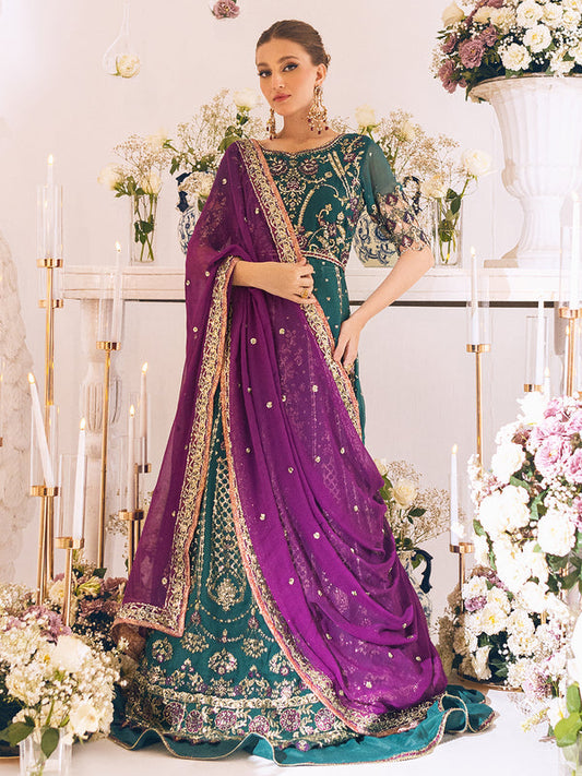 ROHEENAZ Luxury Kalidaar Unstitched 4Pc Chiffon Suit - RUNCH230108 - Luxury Chiffon Collection 2023 Brand Mafia by Zonash