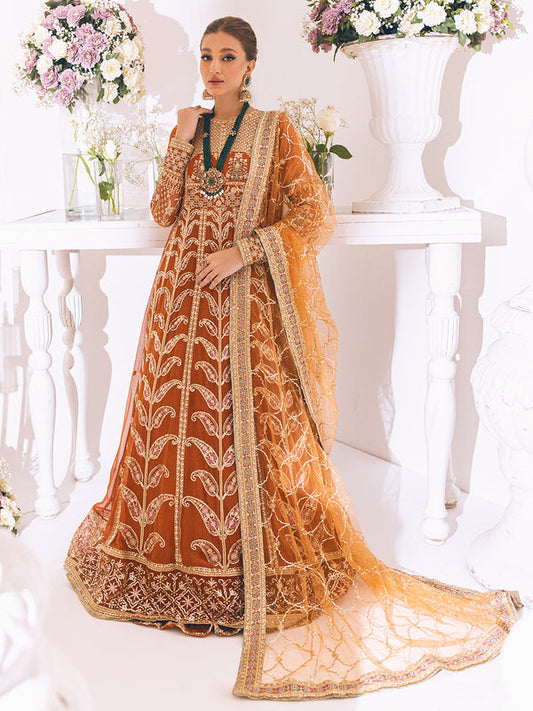 ROHEENAZ Luxury Kalidaar Unstitched 4Pc Chiffon Suit - RUNCH230109 - Luxury Chiffon Collection 2023 Brand Mafia by Zonash