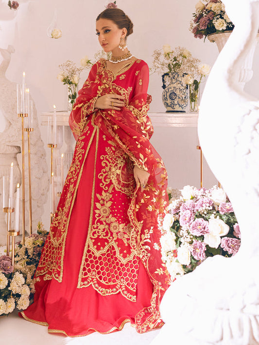 ROHEENAZ Luxury Kalidaar Unstitched 4Pc Chiffon Suit - RUNCH230110 - Luxury Chiffon Collection 2023 Brand Mafia by Zonash