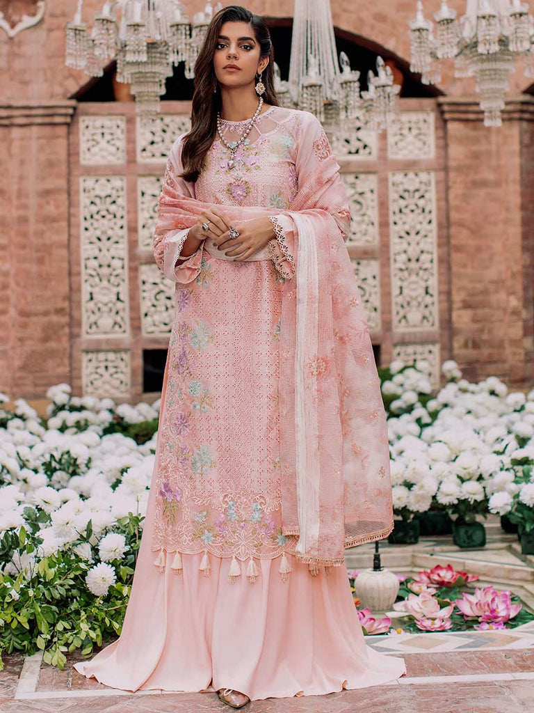 RajBari Unstitched 3 Piece Embroidered Chikankari Suit RB22 - 7A - Luxury Collection Brand Mafia by Zonash