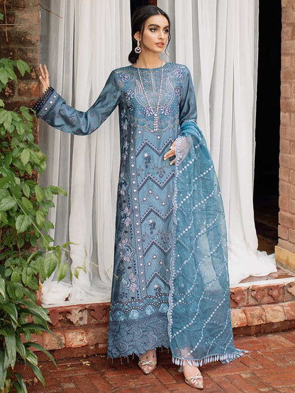 RajBari Unstitched 3 Piece Embroidered Cotton Silk Suit RB22 5B - Luxury Collection Brand Mafia by Zonash