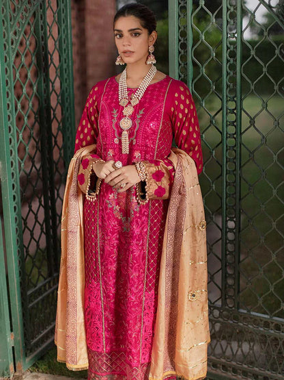 RajBari Unstitched 3 Piece Embroidered Viscose Silk Suit RB22 - 2A - Luxury Collection Brand Mafia by Zonash