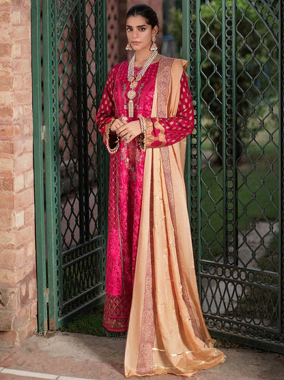 RajBari Unstitched 3 Piece Embroidered Viscose Silk Suit RB22 - 2A - Luxury Collection Brand Mafia by Zonash