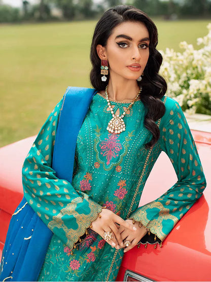 RajBari Unstitched 3 Piece Embroidered Viscose Silk Suit RB22 - 2B - Luxury Collection Brand Mafia by Zonash