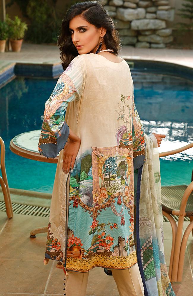 Samia By AB Textiles Unstitched 3 Piece Pure Linen Embroidered Suit - FASHION'19 - SPL1903 – Summer Collection Brand Mafia by Zonash