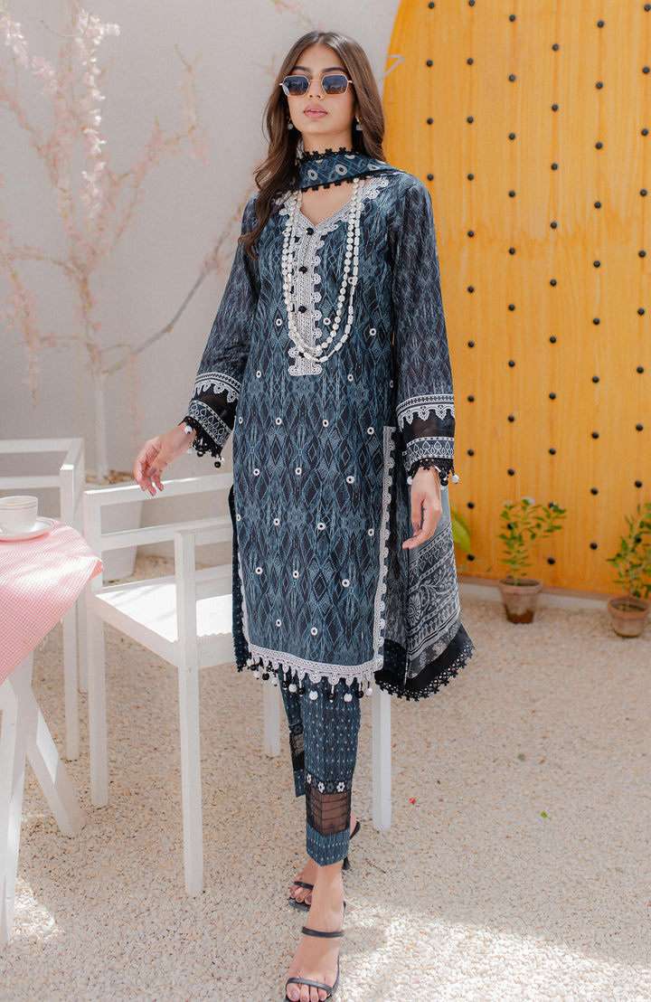 Sunshine Bloom By Al Zohaib Printkari Edition Unstitched 3 Piece Embroidered Cambric Suit AZ23PK 02 - Winter Collection Brand Mafia by Zonash