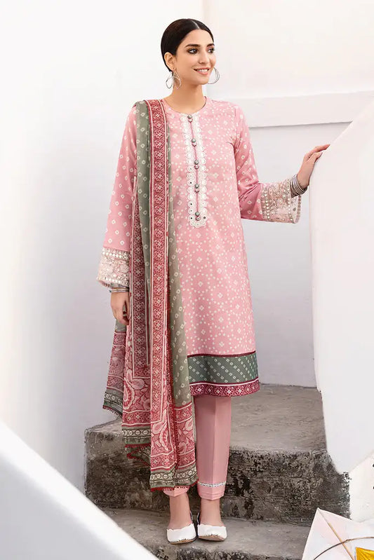 Uraan-By-Cross-Stitch-Unstitched-3-Piece-Embroidered-Lawn-Suit-CS23U-Lush-Pink-Premium-Eid-Collection