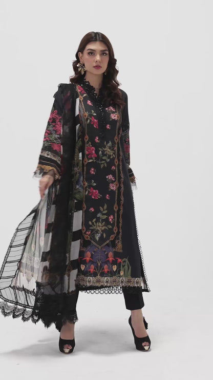 M Prints By Maria B Unstitched 3 Piece Embroidered Lawn Suits 6B - Eid Collection