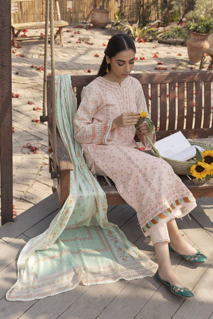 Aabyaan Embroidered Lawn Suits Unstitched 3 Piece ABY23P AP-02 Ria - Summer Collection Brand Mafia by Zonash
