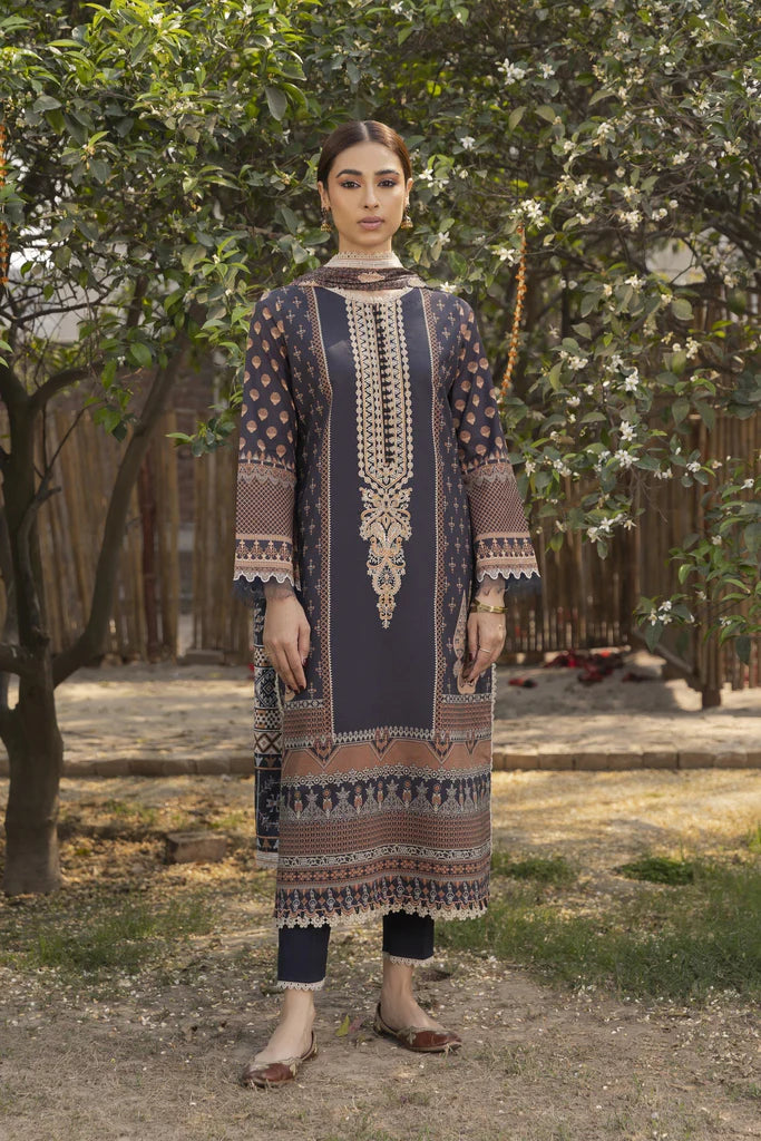 Aabyaan Embroidered Lawn Suits Unstitched 3 Piece ABY23P AP-07 Zaina - Summer Collection Brand Mafia by Zonash