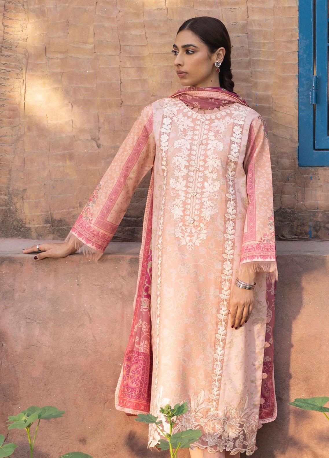Aabyaan Embroidered Lawn Suits Unstitched 3 Piece ABY23P AP-09 Hanna - Summer Collection Brand Mafia by Zonash