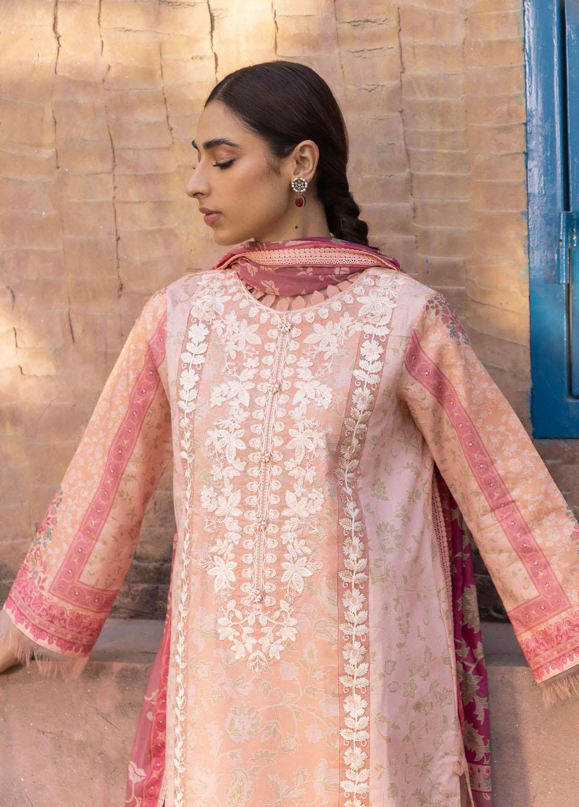 Aabyaan Embroidered Lawn Suits Unstitched 3 Piece ABY23P AP-09 Hanna - Summer Collection Brand Mafia by Zonash
