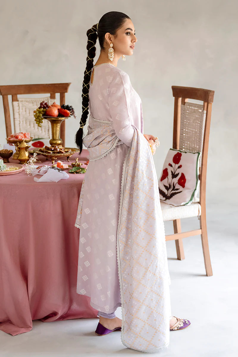 Cross Stitch Embroidered Jacquard Suits Unstitched 3 Piece CS23EL 05 Lilac Hint - Eid Collection Brand Mafia by Zonash