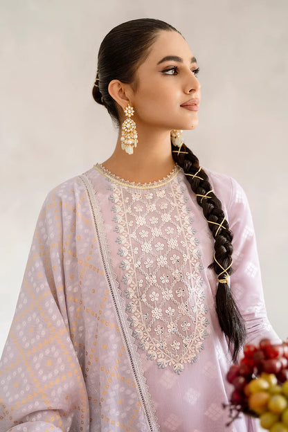 Cross Stitch Embroidered Jacquard Suits Unstitched 3 Piece CS23EL 05 Lilac Hint - Eid Collection Brand Mafia by Zonash