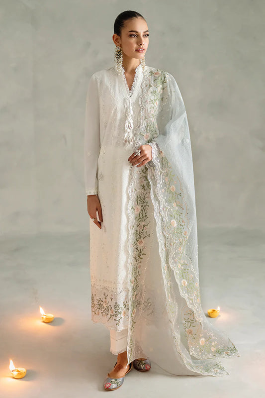 Cross Stitch Embroidered Lawn Suits Unstitched 3 Piece CS23EL 09 Blue Fog - Eid Collection Brand Mafia by Zonash
