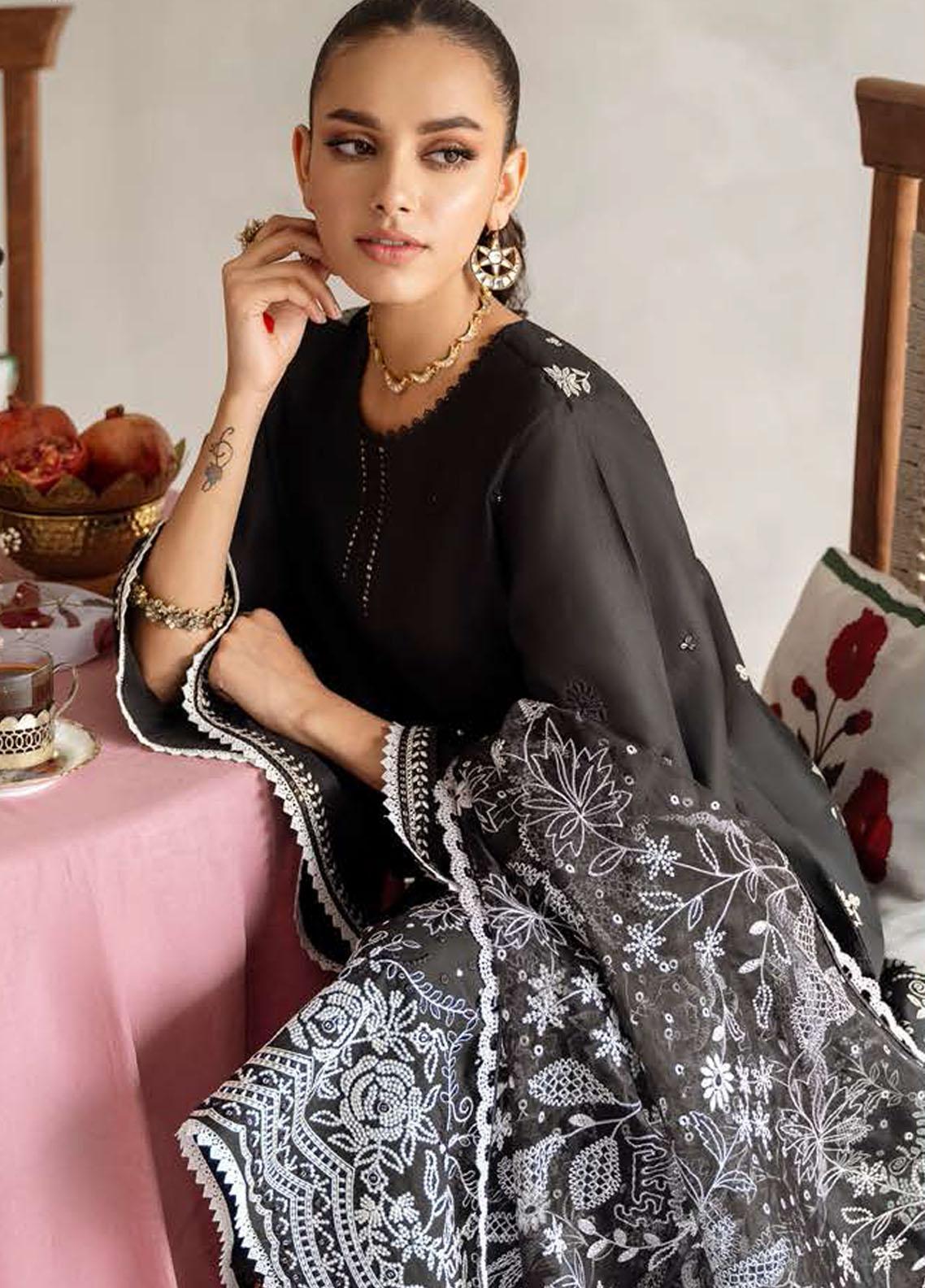 Cross Stitch Embroidered Lawn Suits Unstitched 3 Piece CS23EL 12 Shaded Hue - Eid Collection Brand Mafia by Zonash