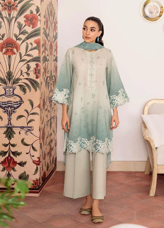 Cross Stitch Embroidered Lawn Suits Unstitched 3 Piece CS23EL 25 Vivid Muse - Eid Collection Brand Mafia by Zonash