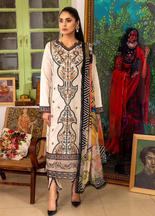 Roheenaz Embroidered Lawn Suits Unstitched 3 Piece 08-A Roshni - Summer Collection Brand Mafia by Zonash