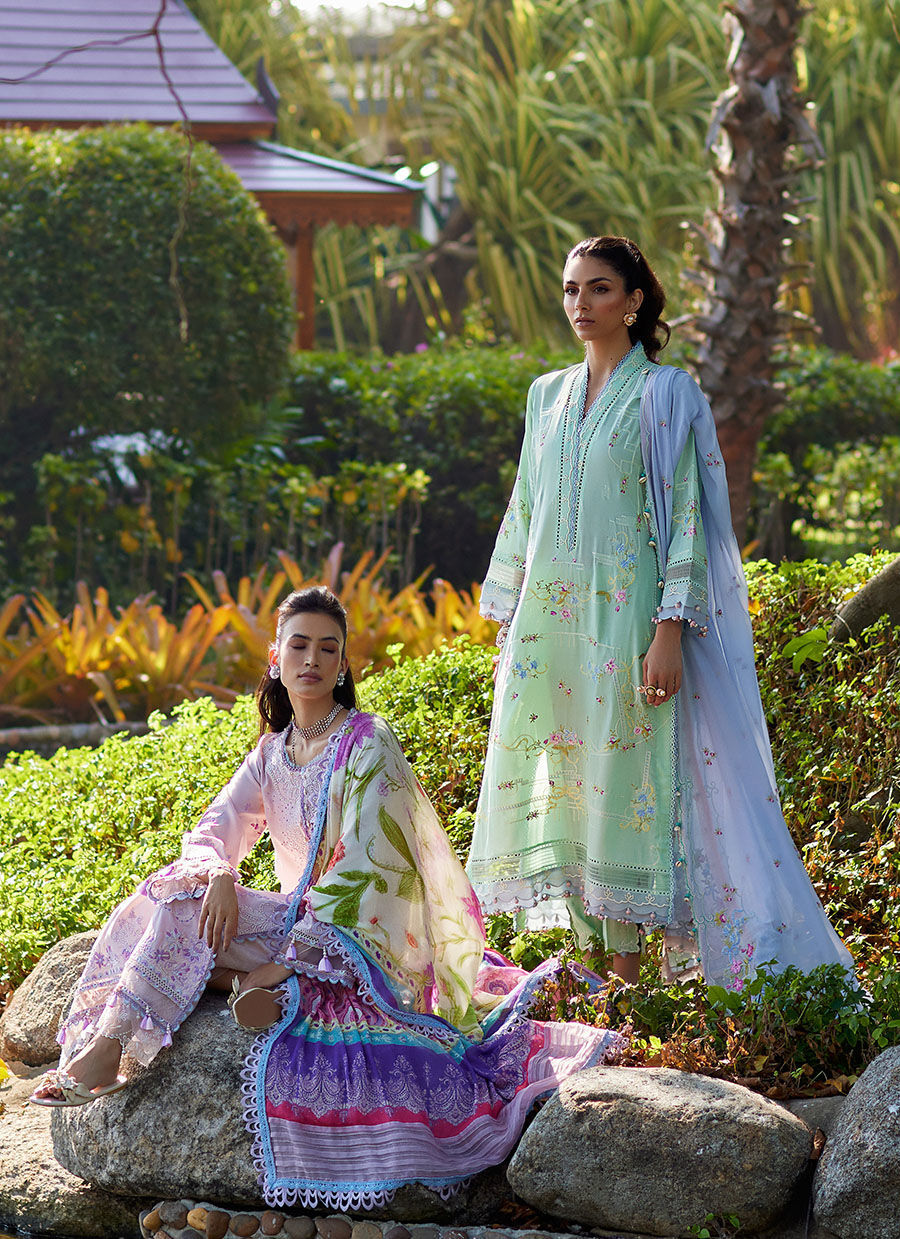 Suay by Farah Talib Aziz Unstitched 3 Piece Embroidered Lawn Suit FTA24LU FTA 11 MISORA MINT - Luxury Collection Brand Mafia by Zonash