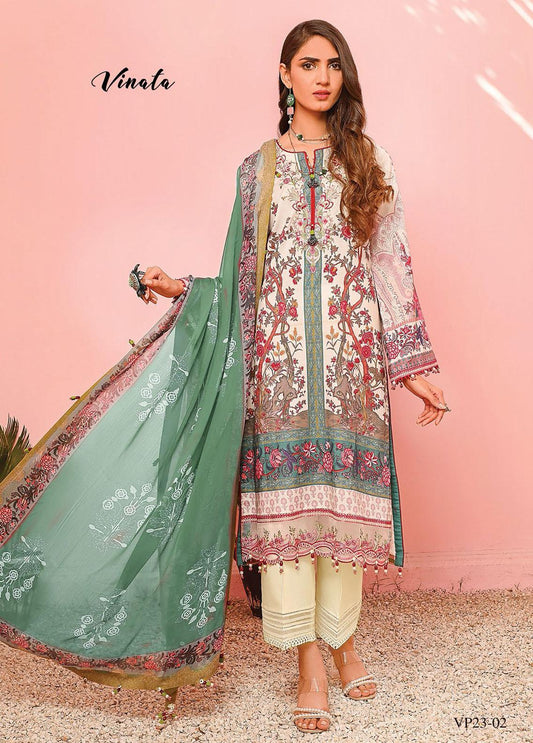Viva Prints by Anaya Printed Lawn Suits Unstitched 3 Piece VP23-02 Vinata - Summer Collection Brand Mafia by Zonash