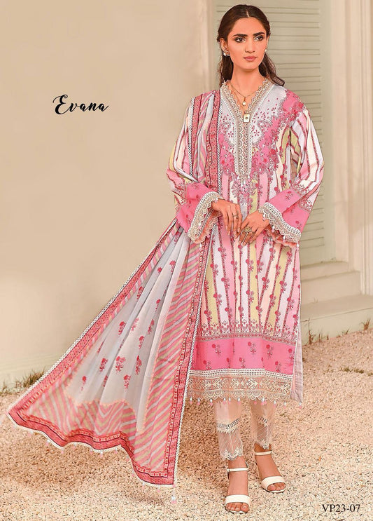 Viva Prints by Anaya Printed Lawn Suits Unstitched 3 Piece VP23-07 Evana - Summer Collection Brand Mafia by Zonash